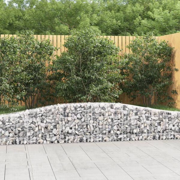 vidaXL Arched Gabion Baskets 25 pcs 400x30x40/60 cm Galvanised Iron