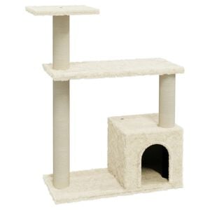 vidaXL Cat Tree | Cream | Engineered wood, plush, sisal