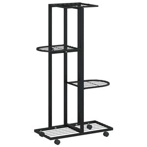 vidaXL Flower Stand | Black | Iron | 44x23x80 cm | Portable | Plant Stand