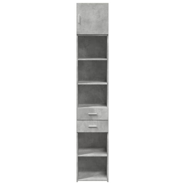 vidaXL Slim Storage Cabinet Concrete Grey 40x42.5x225 cm Engineered Wood