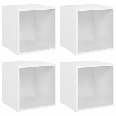 vidaXL TV Cabinets 4 pcs White 37x35x37 cm Chipboard