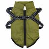 vidaXL Dog Coat with Harness Army Green S Fleece and Polyester