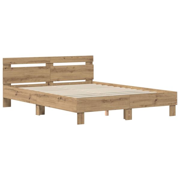 vidaXL Bed Frame Artisan Oak 160 x 200 cm Engineered Wood
