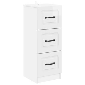 vidaXL Drawer Cabinet High Gloss White 33 x 34.5 x 87 cm