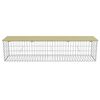 vidaXL Gabion Bench 180 cm Galvanised Steel and Pinewood