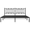 vidaXL Metal Bed Frame without Mattress with Headboard Black 180x200cm