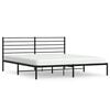vidaXL Metal Bed Frame without Mattress with Headboard Black 193x203cm