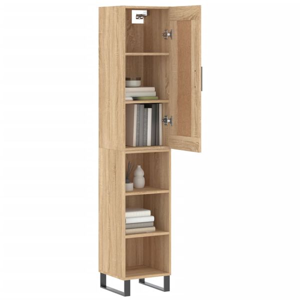 vidaXL Highboard Sonoma Oak 34.5x34x180 cm Engineered Wood
