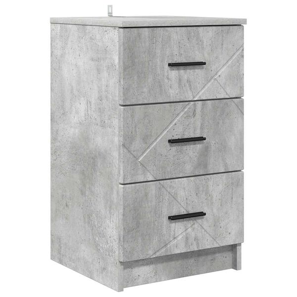 vidaXL Bedside Cabinet Concrete grey 38 x 38 x 66 cm Engineered wood