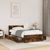 vidaXL Bed Frame with Headboard without Mattress Smoked Oak 100x200 cm