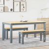vidaXL 3 Piece Dining Set Panama Grey Solid Wood Pine