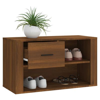 vidaXL Shoe Cabinet Brown Oak 80x35x45 cm Engineered Wood