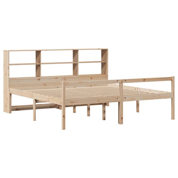 vidaXL Bookcase Bed without Mattress 180x200 cm Super King Solid Wood Pine