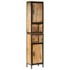 vidaXL Bathroom Cabinet 40x27x180 cm Iron and Solid Wood Mango