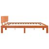 vidaXL Bed Frame with Headboard Wax Brown 135 x 190 cm Solid Pine Wood