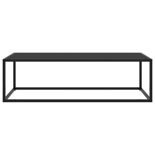 vidaXL Coffee Table Black with Black Glass 120x50x35 cm