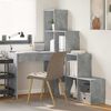 vidaXL Corner Desk with Shelf Concrete Grey 101.5 x 149.5 x 149.5 cm