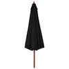 vidaXL Garden Parasol with Wooden Pole 330 cm Black