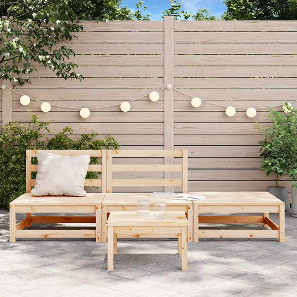 vidaXL 3 Piece Garden Lounge Set Solid Pinewood