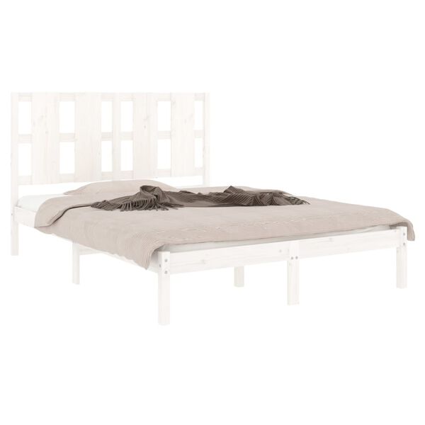 vidaXL Bed Frame without Mattress White 140x200 cm Solid Wood Pine