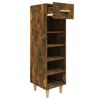 vidaXL Shoe Cabinet Smoked Oak 30x35x105 cm Engineered Wood