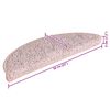 vidaXL Stair Mats 15 pcs 56x17x3 cm Light Pink Half Round