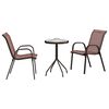 vidaXL Garden Bistro Set 3 pcs Brown Steel