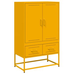 vidaXL Highboard Mustard Yellow 68x39x111.5 cm Steel
