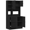 vidaXL Kitchen Cabinet Black 95x50x180 cm Engineered Wood