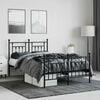 vidaXL Metal Bed Frame without Mattress with Footboard Black 120x190cm