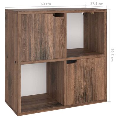 vidaXL Bookshelf Smoked Oak 60x27.5x59.5 cm Engineered Wood