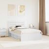 vidaXL Bed Frame with Headboard White 135 x 190 cm Solid Pine Wood
