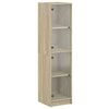 vidaXL Highboard with Glass Doors Sonoma Oak 35x37x142 cm