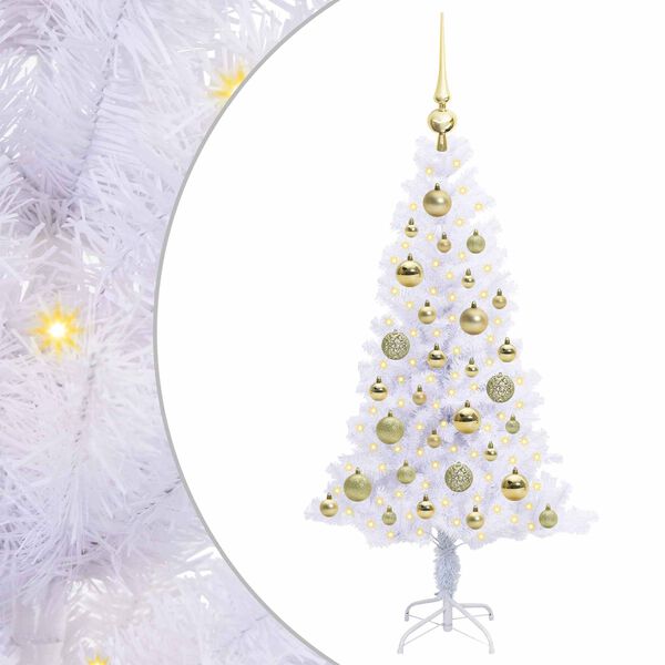 vidaXL Artificial Christmas Tree with Stand White 120 cm PVC and Steel
