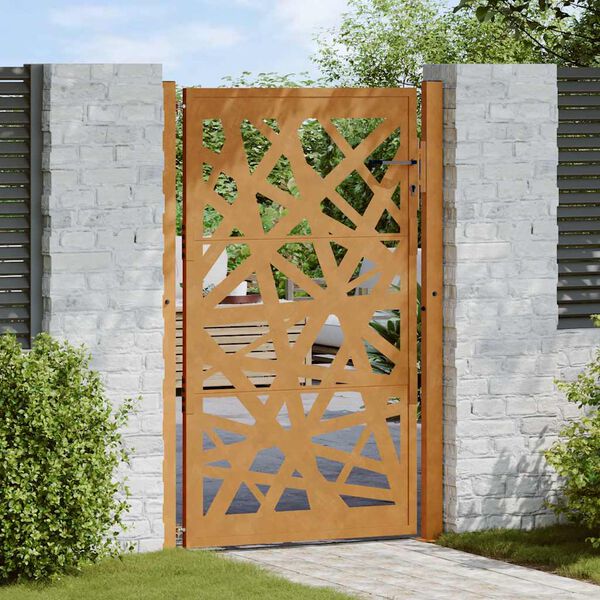 vidaXL Garden Gate 100x150 cm Weathering Steel Light Design
