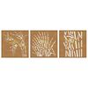 vidaXL Garden Wall Decorations 3 pcs 55x55 cm Corten Steel Grass Design