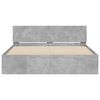 vidaXL Bed Frame with LED without Mattress Concrete Grey 160x200 cm