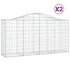 vidaXL Arched Gabion Baskets 2 pcs 200x50x100/120 cm Galvanised Iron