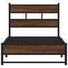 vidaXL Metal Bed Frame without Mattress Brown Oak 80x200 cm