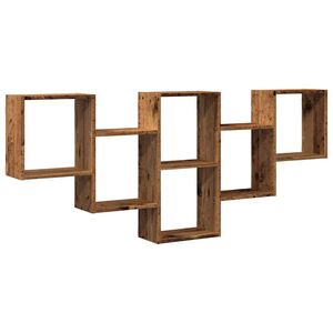 vidaXL Wall Shelf Old Wood 159x18x66 cm Engineered Wood