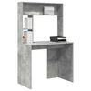 vidaXL Desk with Shelf Concrete Grey 91 x 50 x 149 cm Engineered Wood