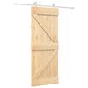 vidaXL Sliding Door Natural and White 80 x 210 cm Solid Pine Wood