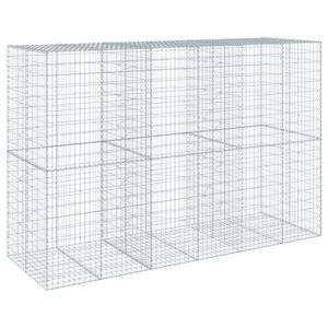 vidaXL Gabion Basket with Cover 300x100x200 cm Galvanised Iron