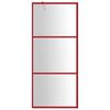 vidaXL Walk-in Shower Wall with Clear ESG Glass Red 80x195 cm