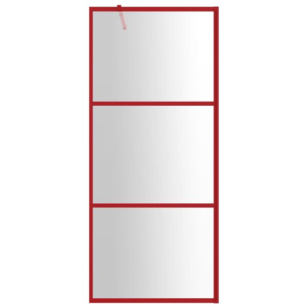 vidaXL Walk-in Shower Wall with Clear ESG Glass Red 80x195 cm