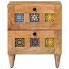 vidaXL Bedside Cabinet Natural 40 x 33.5 x 46 cm Solid Mango Wood