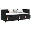 vidaXL Day Bed without Mattress Black 90x190 cm Single Solid Wood Pine