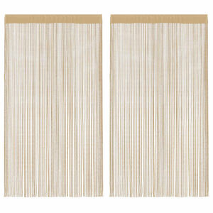 vidaXL String Curtains 2 pcs 100x250 cm Beige