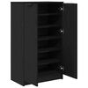 vidaXL Shoe Cabinet Black Oak 59 x 35 x 100 cm Engineered Wood