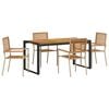 vidaXL Garden Dining Set 5 pcs Beige and Brown Poly Rattan